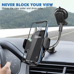 ML219 Car Suction Cup Phone Mount with Gooseneck Long Arm Mobile Holders for Dashboard, Windshield