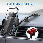ML219 Car Suction Cup Phone Mount with Gooseneck Long Arm Mobile Holders for Dashboard, Windshield