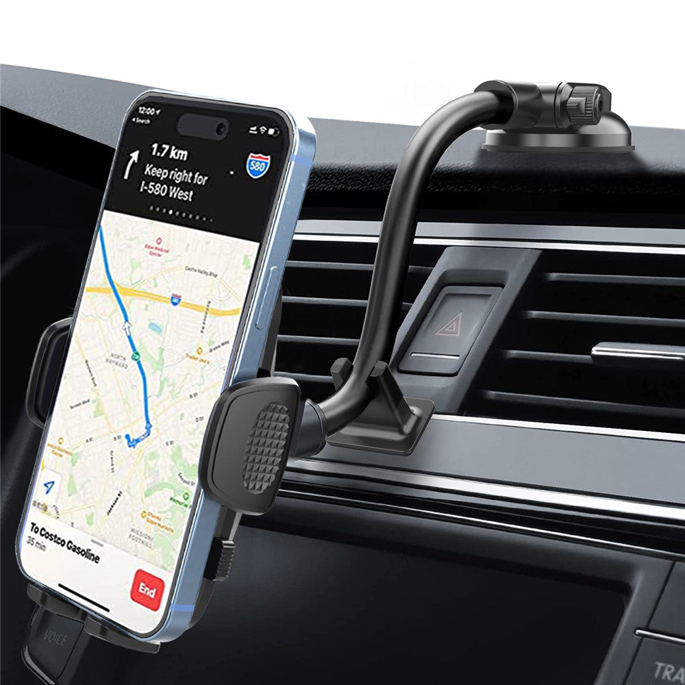 ML219 Car Suction Cup Phone Mount with Gooseneck Long Arm Mobile Holders for Dashboard, Windshield