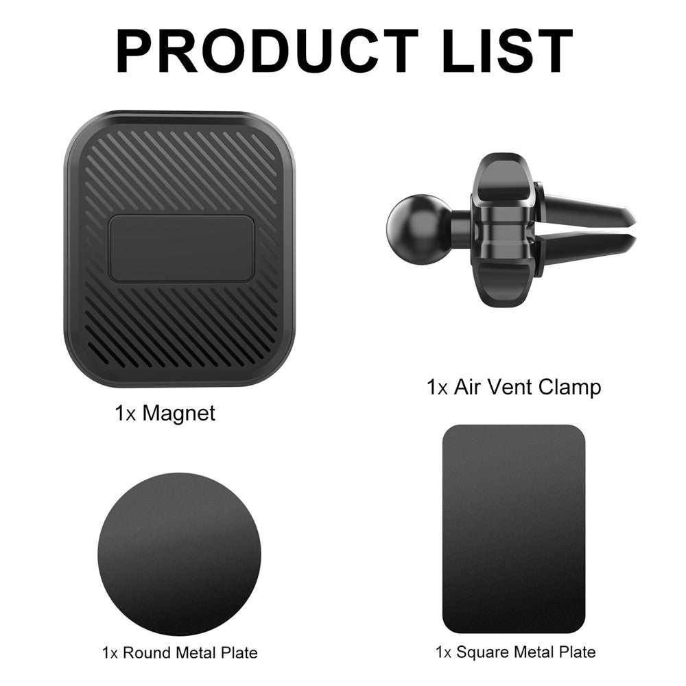 ML172 360 Degree Rotation Car Air Vent Square Magnetic Phone Holder Bracket for 4