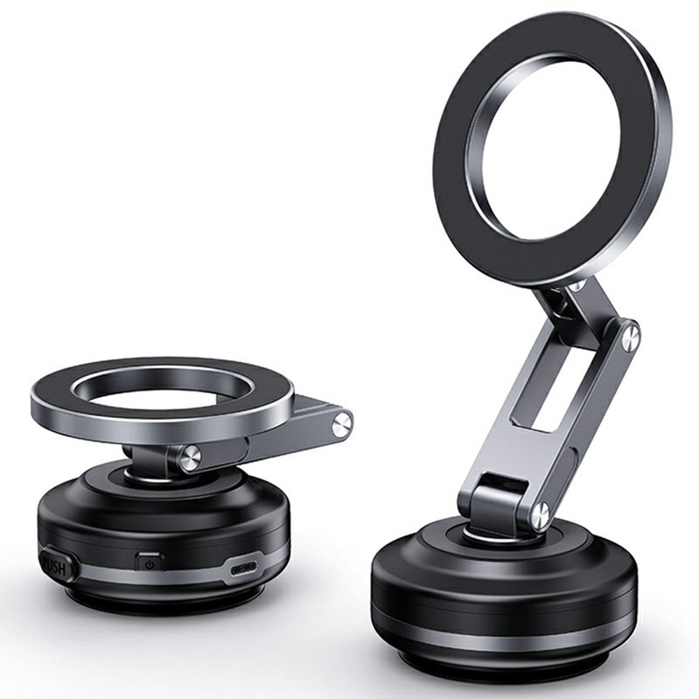 X63 Magnetic Car Phone Navigation Mount Vacuum Suction Cup Foldable Arm Aluminum Alloy Bracket