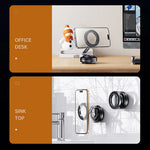 X63 Magnetic Car Phone Navigation Mount Vacuum Suction Cup Foldable Arm Aluminum Alloy Bracket
