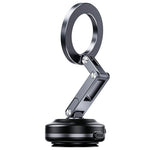 X63 Magnetic Car Phone Navigation Mount Vacuum Suction Cup Foldable Arm Aluminum Alloy Bracket