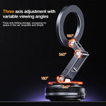 X63 Magnetic Car Phone Navigation Mount Vacuum Suction Cup Foldable Arm Aluminum Alloy Bracket