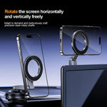 X63 Magnetic Car Phone Navigation Mount Vacuum Suction Cup Foldable Arm Aluminum Alloy Bracket