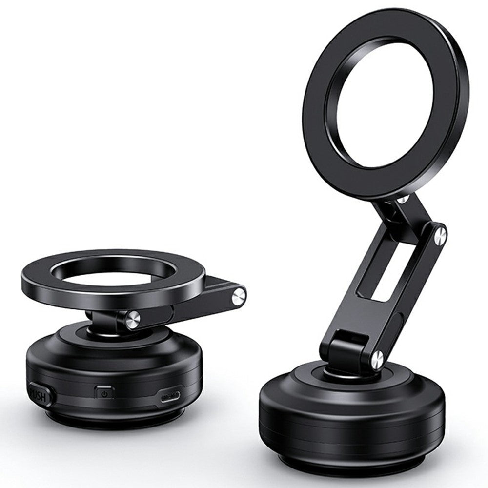 X63 Magnetic Car Phone Navigation Mount Vacuum Suction Cup Foldable Arm Aluminum Alloy Bracket
