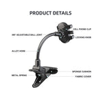 X040 Universal Phone Holder Clamp Mount Bracket for Electric Guitar Bass Ukulele Live Teaching Video Recording