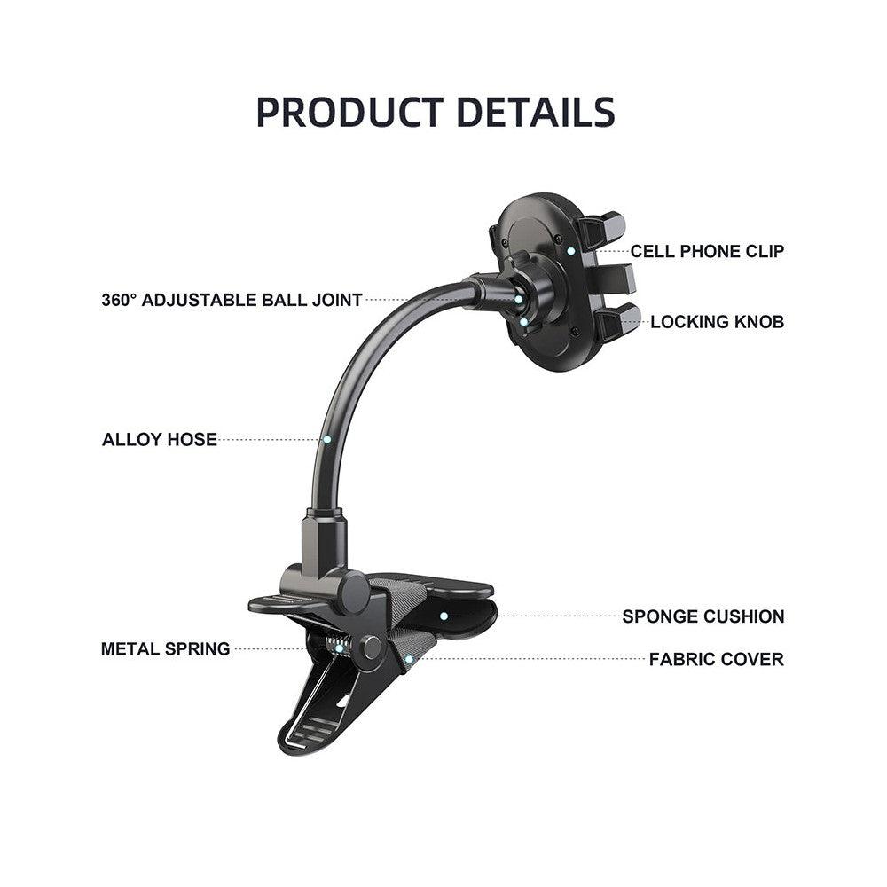 X040 Universal Phone Holder Clamp Mount Bracket for Electric Guitar Bass Ukulele Live Teaching Video Recording