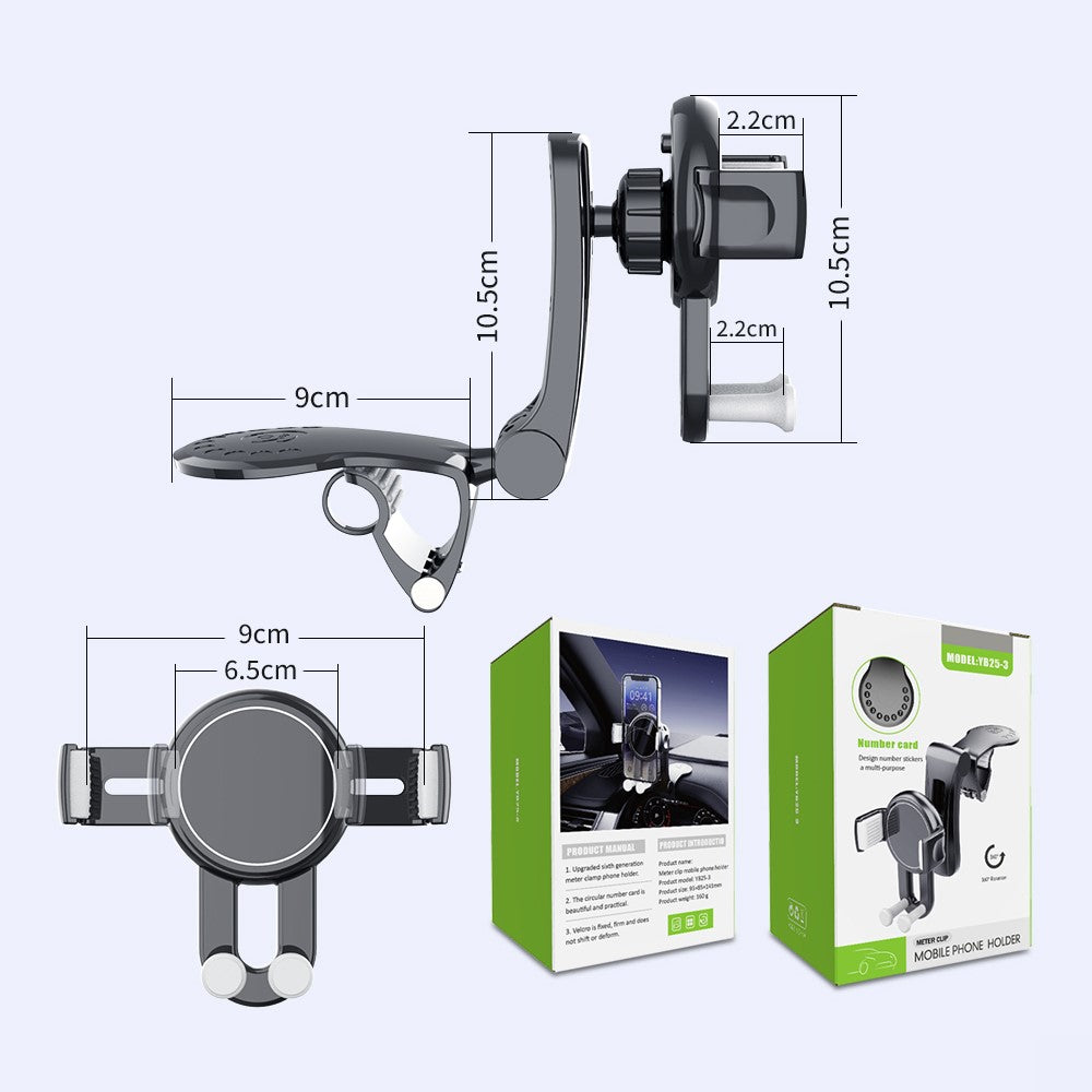 YB25-3 Car Dashboard Phone Mount Holder Adjustable Multi Function ABS Navigation Stand