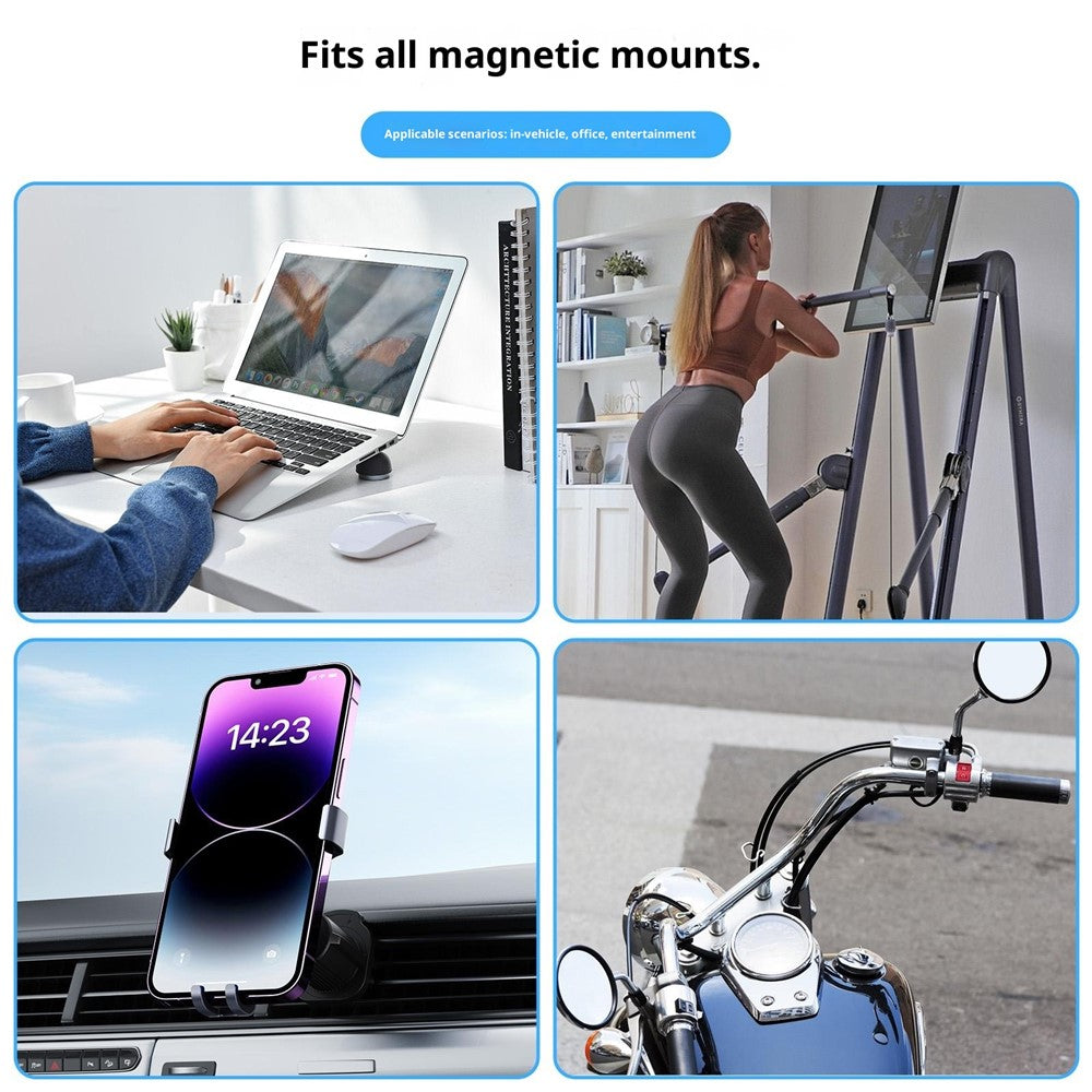 PJ-03 Bilhållare för mobil, gravitationsfäste, stativ i aluminiumlegering, magnetiskt klämma, bordsmobilfäste