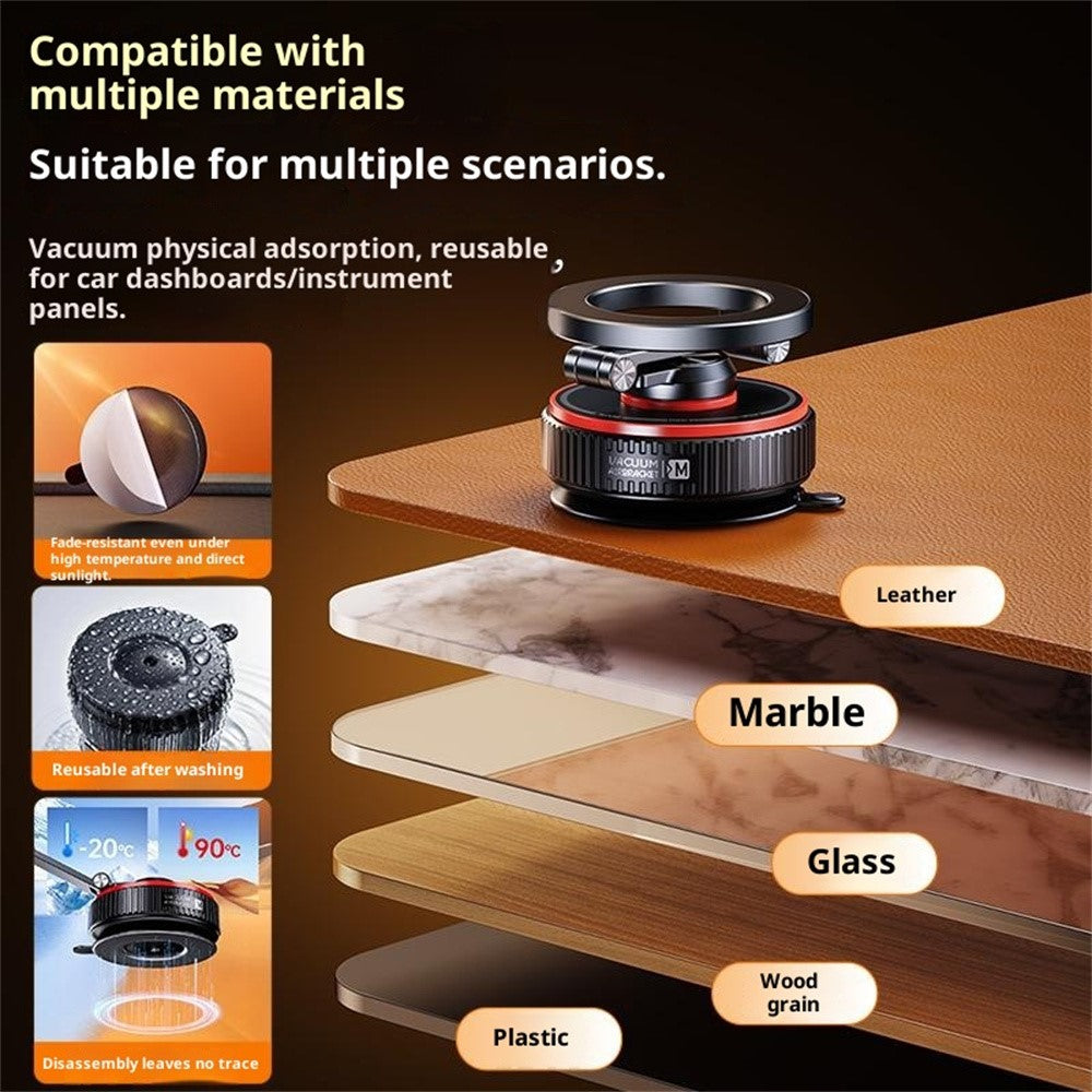 X66 Magnetic Car Phone Mount 720-Degree Triple-Axis Rotation Folding Vacuum Suction Cup Phone Holder for Dashboard / Windshield