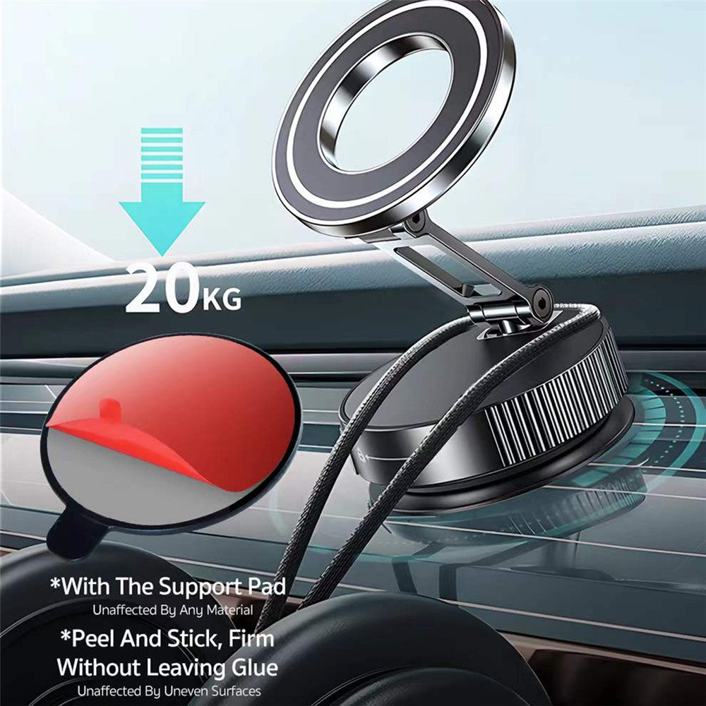 COTECI BS-014 Magnetic Car Phone Mount Holder Vacuum Suction Cup 3-Axis Adjustable Anti Shake Vehicle Stand