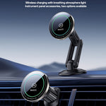 YESIDO C317 Magnetic Wireless Charger 15W Fast Charging Car Mount Dashboard Phone Holder with Breathing Light