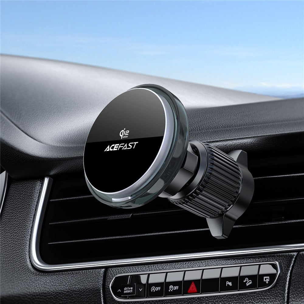 ACEFAST D61 QI2 25W Magnetic Wireless Charging Car Mount Adjustable Car Charging Holder with Cooling Fan