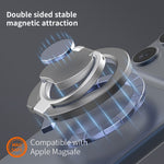 Magnetic Phone Ring Holder Grip with Dual-Side Magnets Triple Folding Zinc Alloy Kickstand