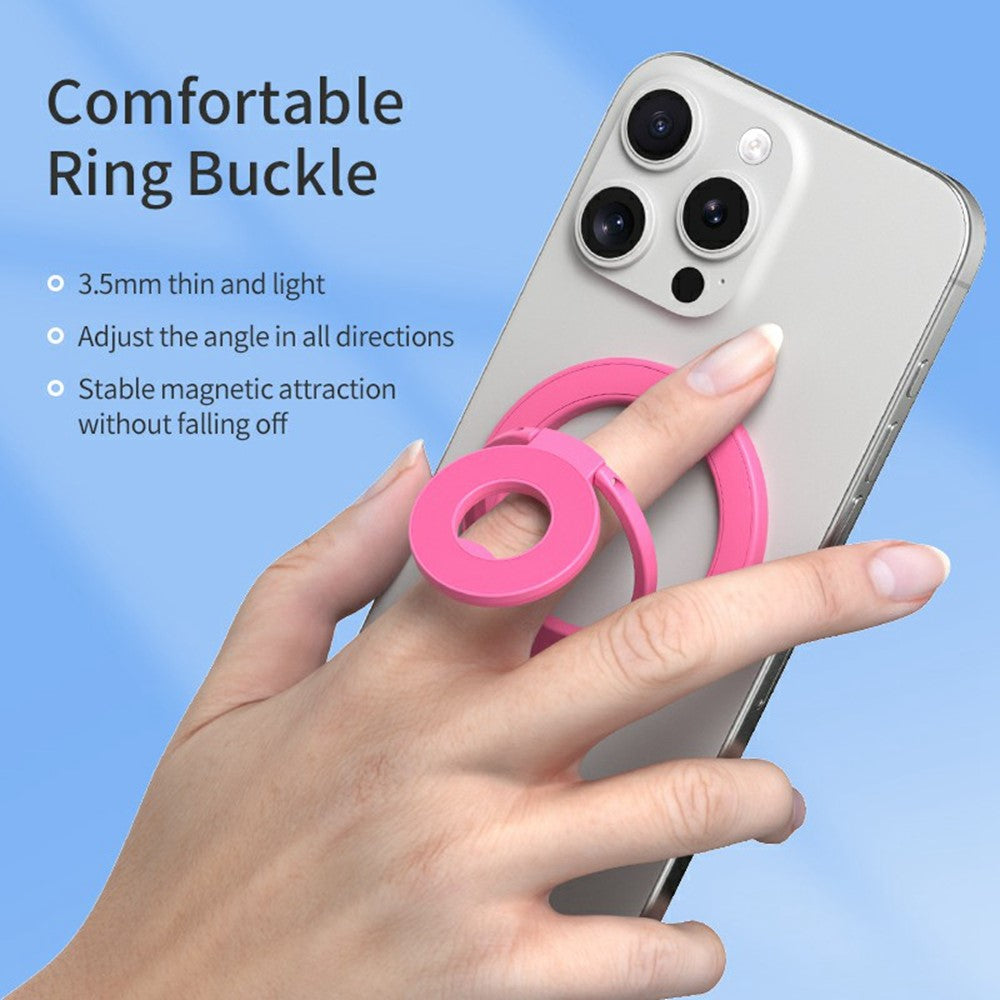 360 Degree Rotation Magnetic Phone Holder Grip Ring Kickstand Foldable Metal Stand
