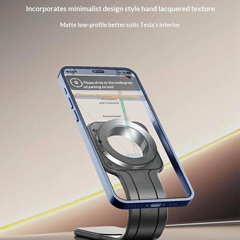 AT28 Universal Magnetic Car Phone Mount Dashboard Console Screen Navigation Foldable Holder Stand