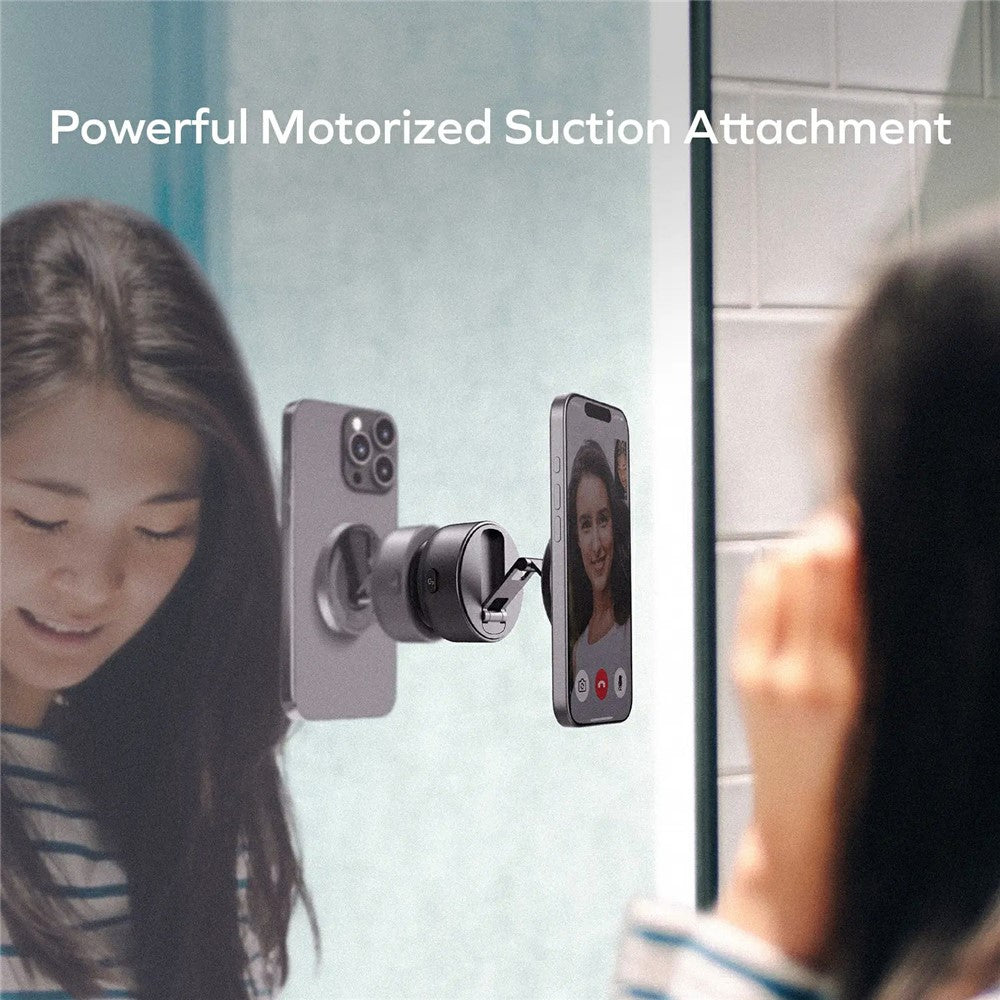 MOMAX KH20 1-Snap Go Electric Magnetic Phone Stand Auto Suction 360° Rotation Tri-Axis Foldable Holder