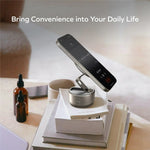 MOMAX KH20 1-Snap Go Electric Magnetic Phone Stand Auto Suction 360° Rotation Tri-Axis Foldable Holder