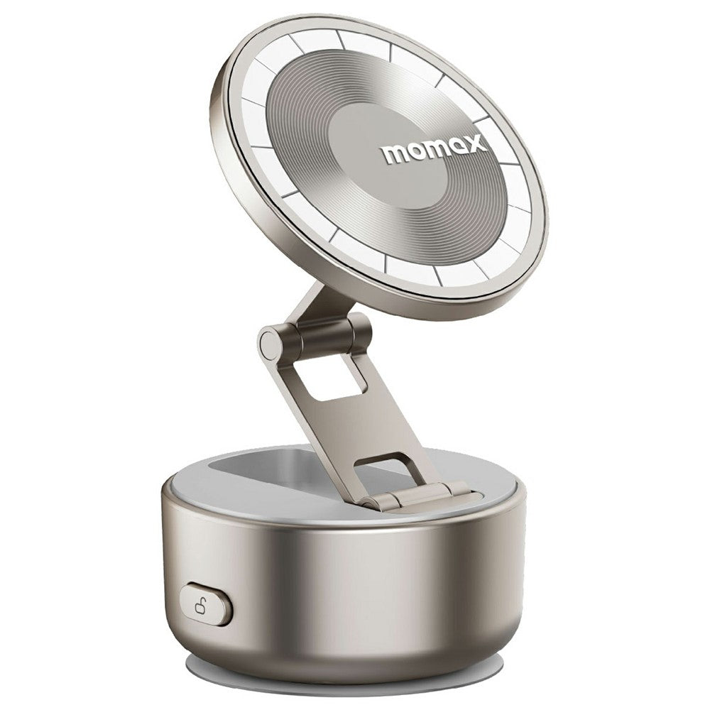 MOMAX KH20 1-Snap Go Electric Magnetic Phone Stand Auto Suction 360° Rotation Tri-Axis Foldable Holder