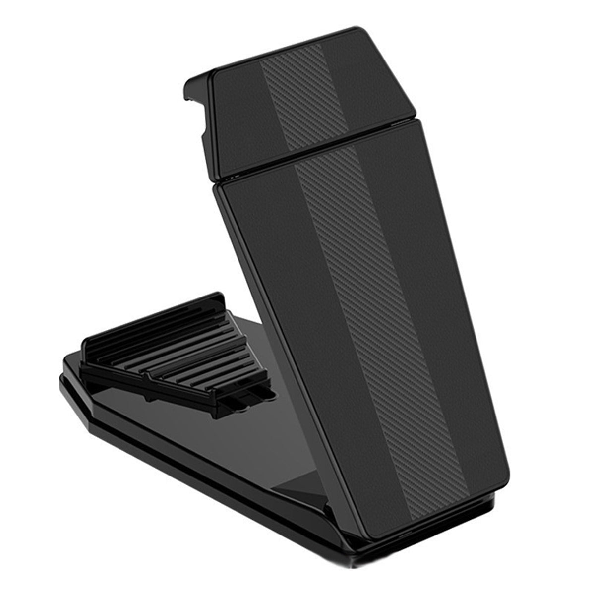 HS290 Stretchable Phone Holder for Car Dashboard Carbon Fiber Texture PU Leather Tablet Bracket