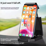 HS290 Stretchable Phone Holder for Car Dashboard Carbon Fiber Texture PU Leather Tablet Bracket