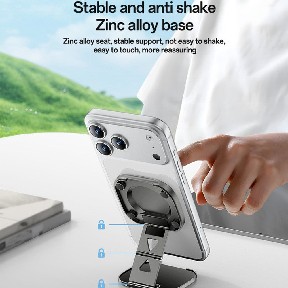 YESIDO C301 Foldable Desktop Magnetic Phone Holder 3-Stage Damping Hinge Travel Stand