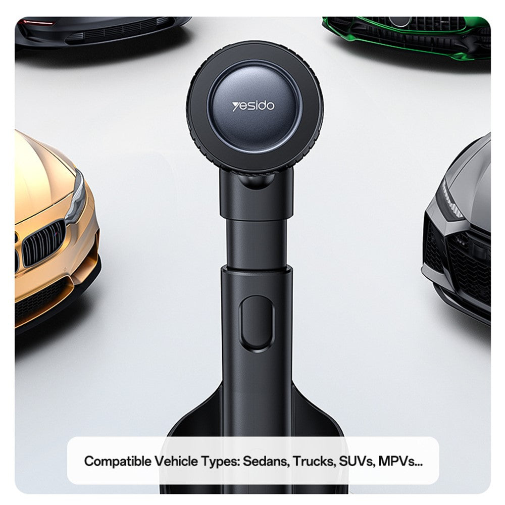 YESIDO C230 Car Cup Holder Phone Mount 360 Degree Rotating Magnetic Cellphone Stand