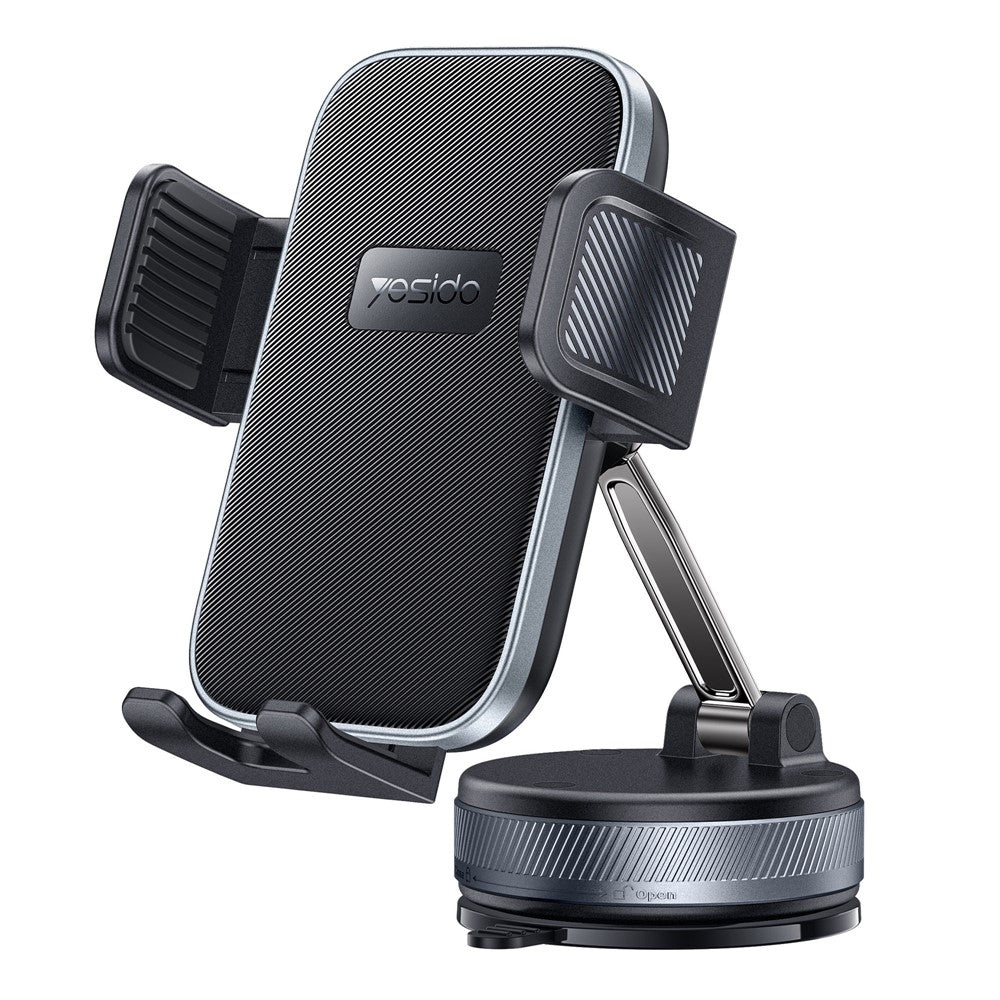 YESIDO C283 Vacuum Suction Cup Phone Holder One Touch Clamp 360 Degrees Rotating Car Mount Stand for Dashboard Windshield