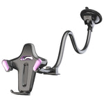 X034 svanehalsbeslag til bil, sugekopsholder til forrude og instrumentbræt, fleksibel lang arm, 360 graders justerbar mobilholder til 4,7-7,2" mobiler