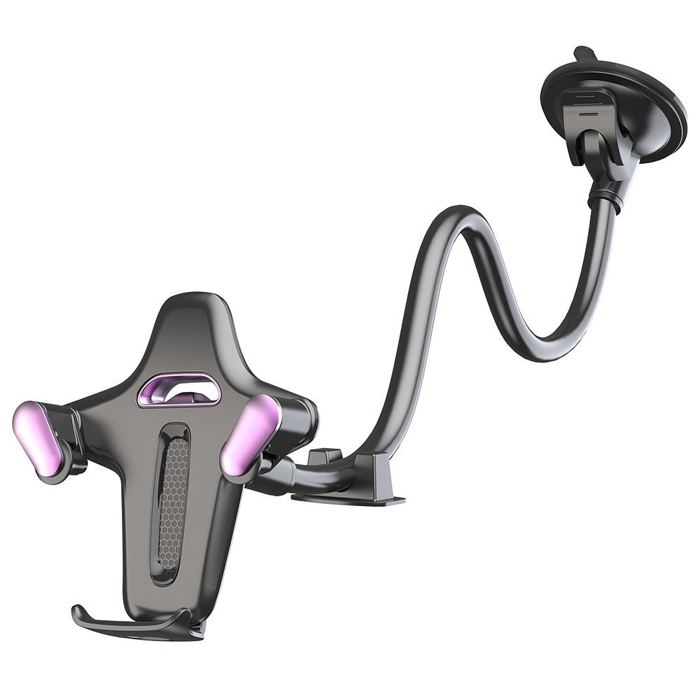 X034 svanehalsbeslag til bil, sugekopsholder til forrude og instrumentbræt, fleksibel lang arm, 360 graders justerbar mobilholder til 4,7-7,2" mobiler
