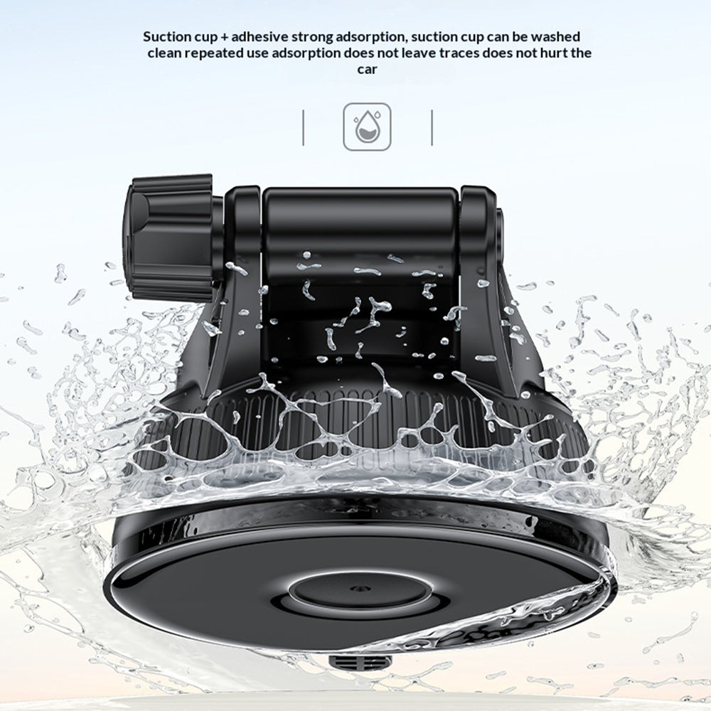 YESIDO C321 Suction Cup Mount 15W Wireless Car Charger 360 Degree Rotation Magnetic Phone Holder