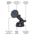 YESIDO C321 Suction Cup Mount 15W Wireless Car Charger 360 Degree Rotation Magnetic Phone Holder
