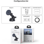 YESIDO C321 Suction Cup Mount 15W Wireless Car Charger 360 Degree Rotation Magnetic Phone Holder