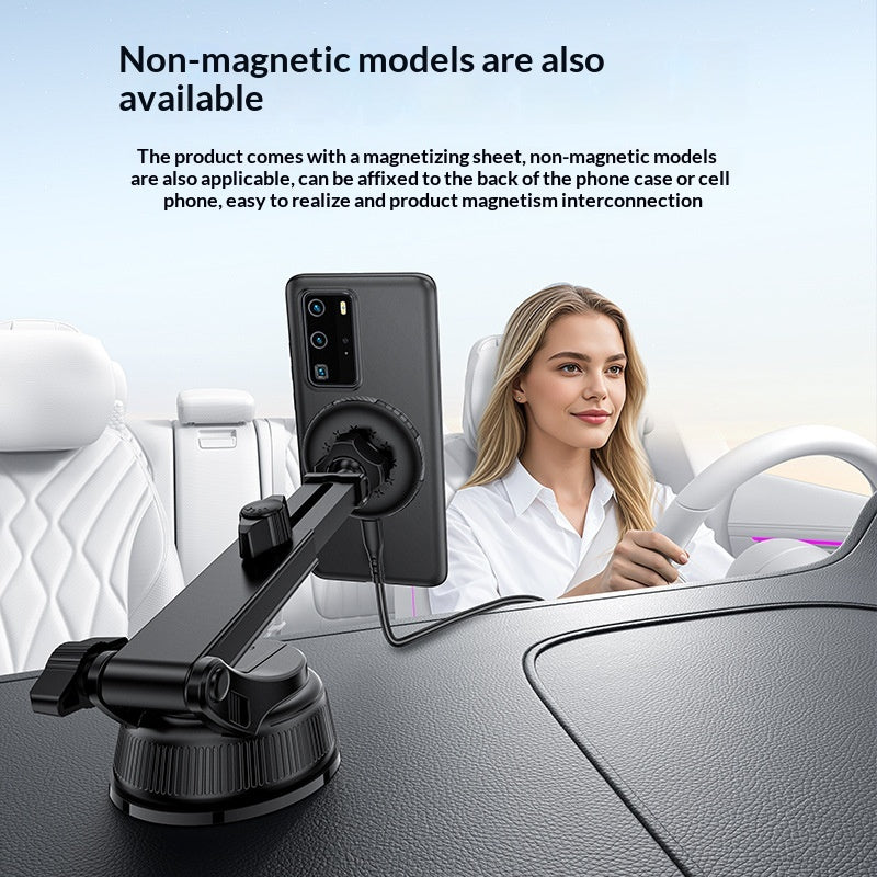 YESIDO C321 Suction Cup Mount 15W Wireless Car Charger 360 Degree Rotation Magnetic Phone Holder