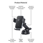 YESIDO C320 15W Wireless Charger Car Suction Cup Mount 360 Degree Rotation Phone Holder Stand for Dashboard