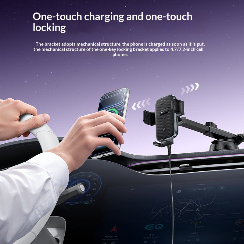 YESIDO C320 15W Wireless Charger Car Suction Cup Mount 360 Degree Rotation Phone Holder Stand for Dashboard