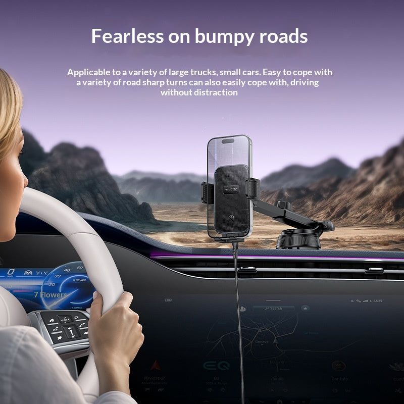 YESIDO C320 15W Wireless Charger Car Suction Cup Mount 360 Degree Rotation Phone Holder Stand for Dashboard