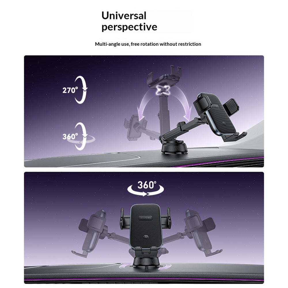 YESIDO C320 15W Wireless Charger Car Suction Cup Mount 360 Degree Rotation Phone Holder Stand for Dashboard