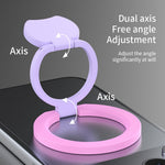 Magnetic Phone Ring Stand Multi-functional Double-sided Foldable Metal Holder with 360° Rotation