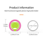 Magnetic Phone Ring Stand Multi-functional Double-sided Foldable Metal Holder with 360° Rotation
