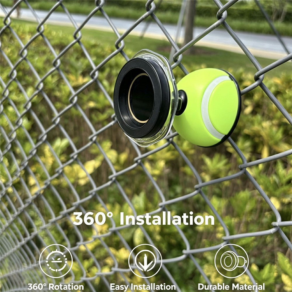 WQ-02 mobilholder med tennisboldlignende beslag til kædehegn, 360 graders rotation, mobilklemme til sportsbane