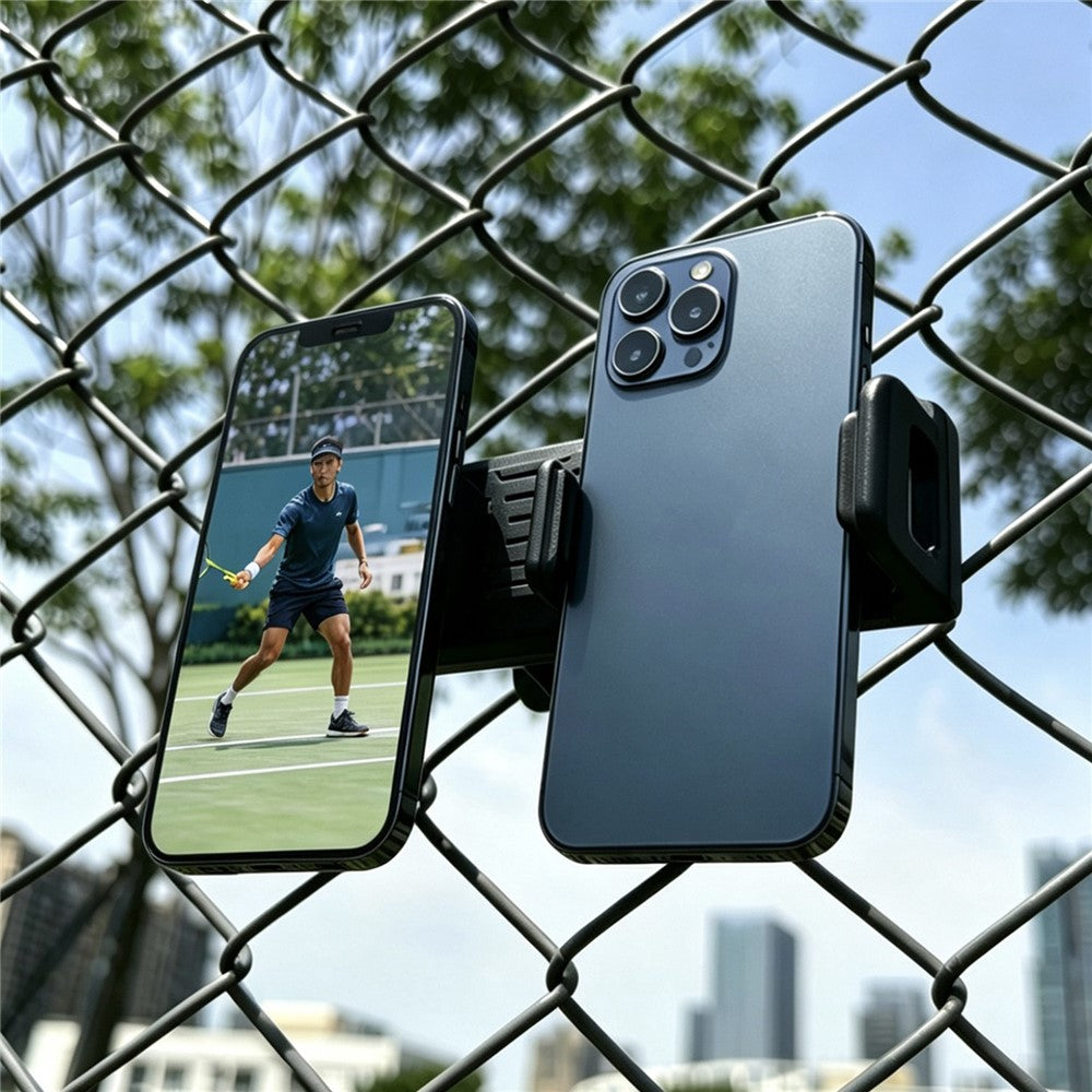 WQ-04 dobbelt mobilstativ med hegnsbeslag til sportsplads, tennisstadion og trådnet, universel mobilklemmeholder