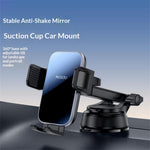 YESIDO C279 360° Rotating Car Phone Holder Suction Cup Mount Dashboard Windshield Stand Adjustable Bracket