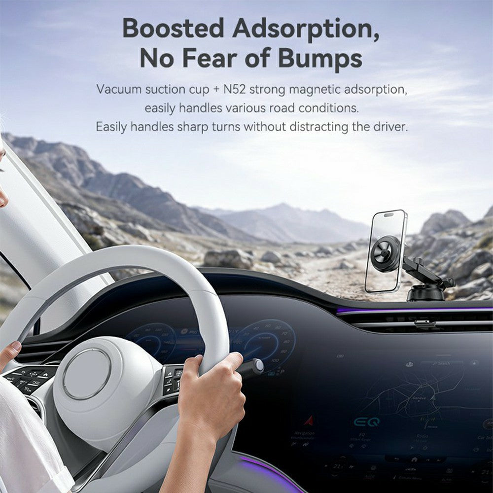 YESIDO C284 2 in 1 Vacuum Suction Magnetic Car Phone Mount 360 Degree Rotation for Dashboard / Windshield