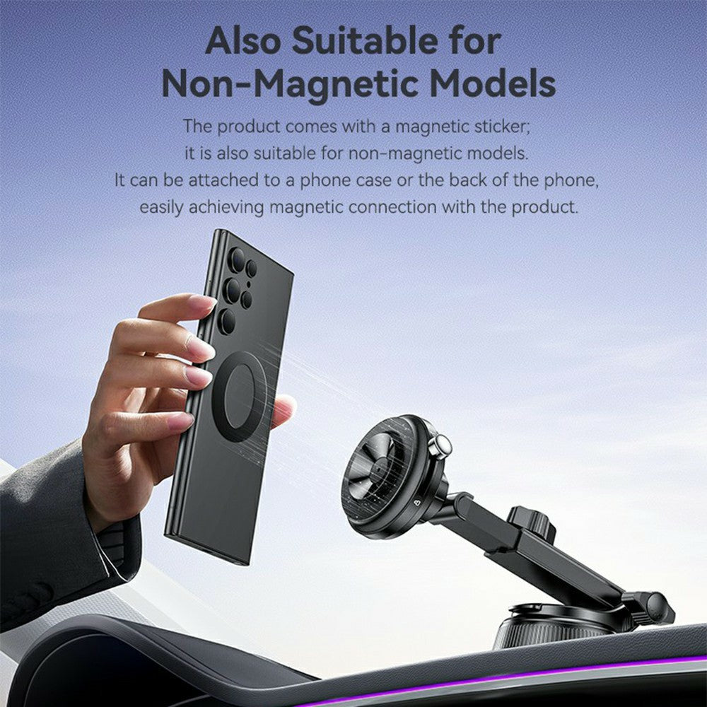 YESIDO C284 2 in 1 Vacuum Suction Magnetic Car Phone Mount 360 Degree Rotation for Dashboard / Windshield