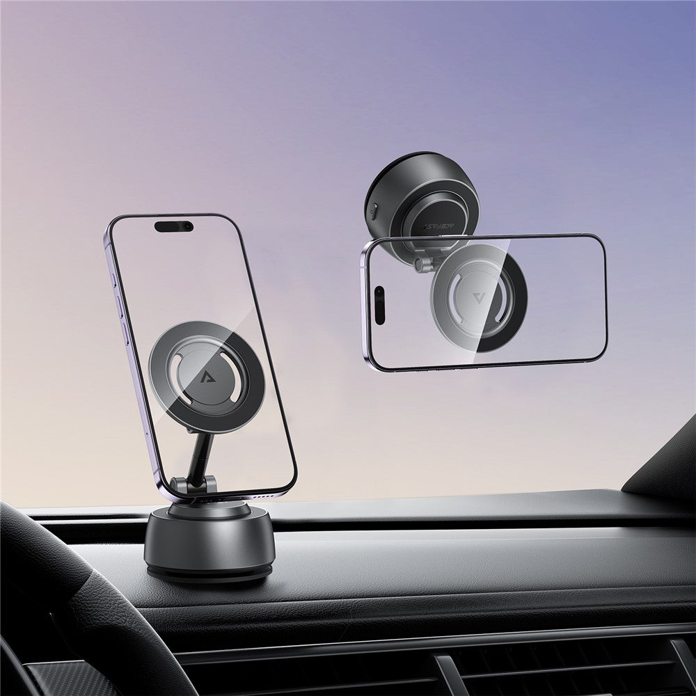 ACEFAST E54 Electric Suction Cup Magnetic Car Phone Holder 360° Rotation Dashboard Mount
