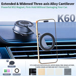 K60 Magnetic Car Phone Mount 70mm Suction Cup 360 Degree Rotation Phone Holder for Car Navigation
