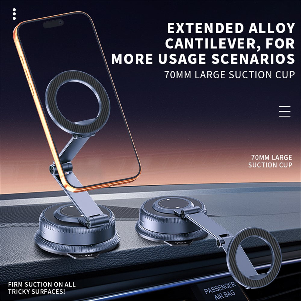 K60 Magnetic Car Phone Mount 70mm Suction Cup 360 Degree Rotation Phone Holder for Car Navigation