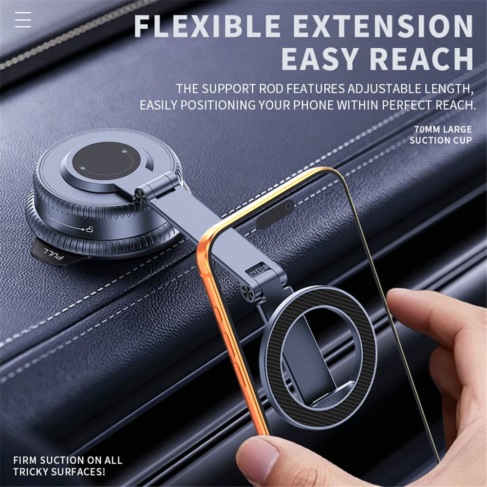 K60 Magnetic Car Phone Mount 70mm Suction Cup 360 Degree Rotation Phone Holder for Car Navigation